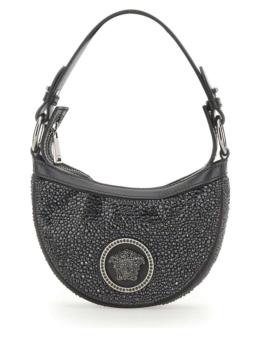 VERSACE Mini Hobo Handbag with Crystals