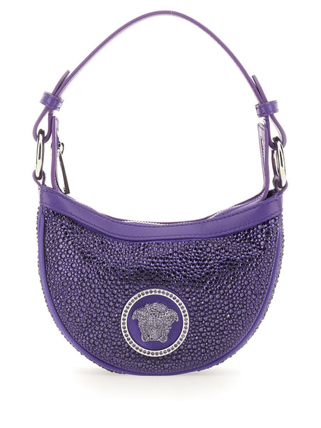 VERSACE Mini Hobo Handbag with Crystals