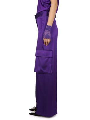 VERSACE Elegant Duchesse Pants with Concealed Closure