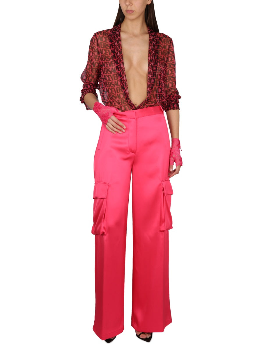 VERSACE Elegant Duchesse Pants with Concealed Closure