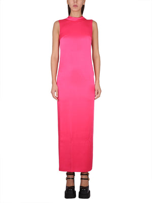 VERSACE Elegant Long Dress with Ring Neckline