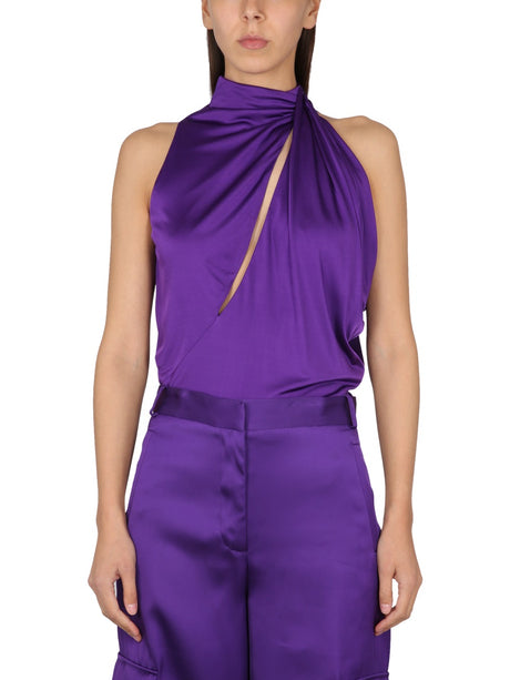 VERSACE Elegant Viscose Mini Top with Concealed Zipper - SS25 Collection