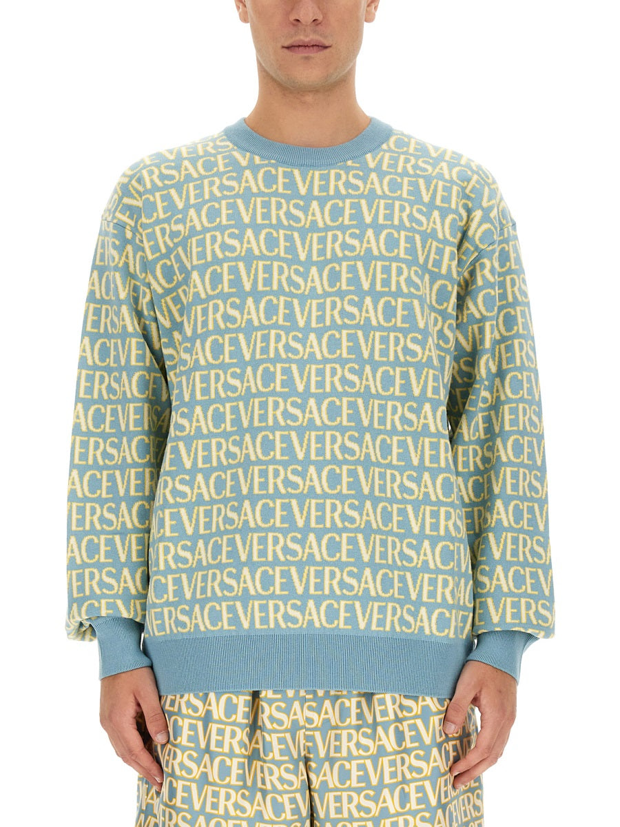 VERSACE Oversize Logo T-Shirt - Size 50 IT