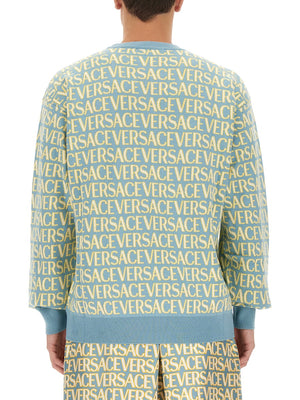 VERSACE Oversize Logo T-Shirt - Size 50 IT