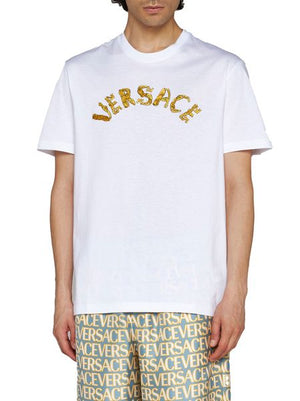 VERSACE Embroidered Cotton T-Shirt