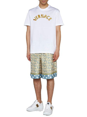 VERSACE Embroidered Cotton T-Shirt