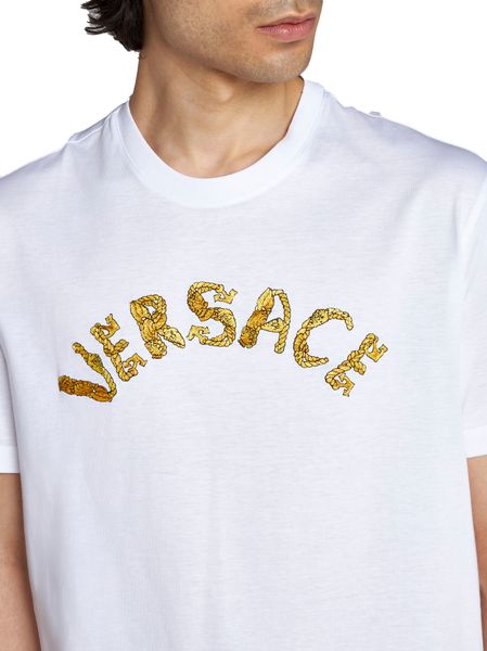 VERSACE Embroidered Cotton T-Shirt