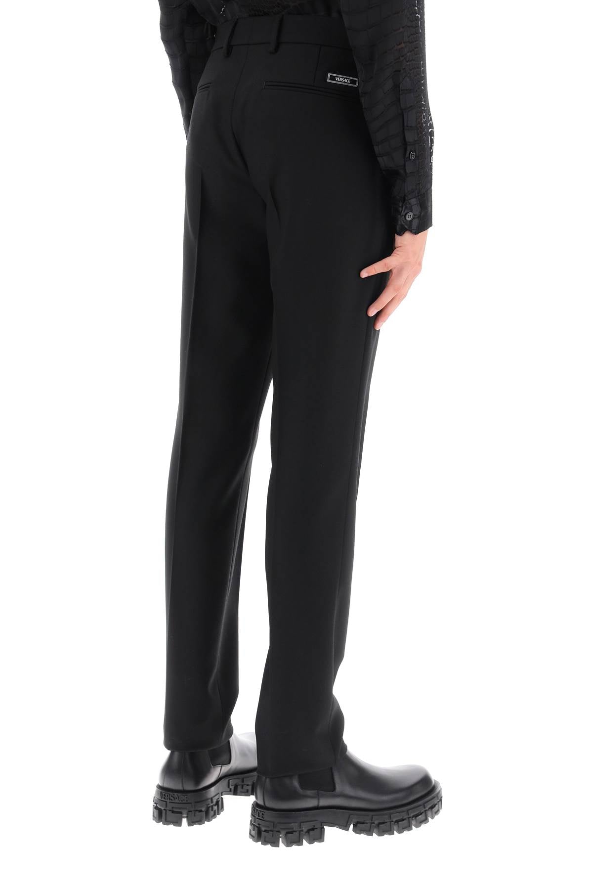 VERSACE Premium Black Tailoring Pants for Men by Top Designer