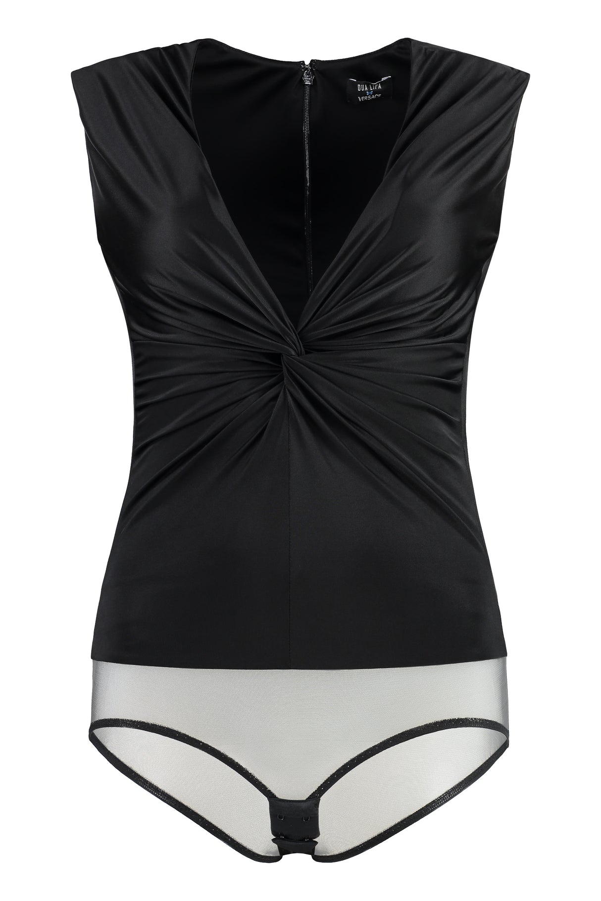 VERSACE Sleeveless Bodysuit with Decorative Front Knot