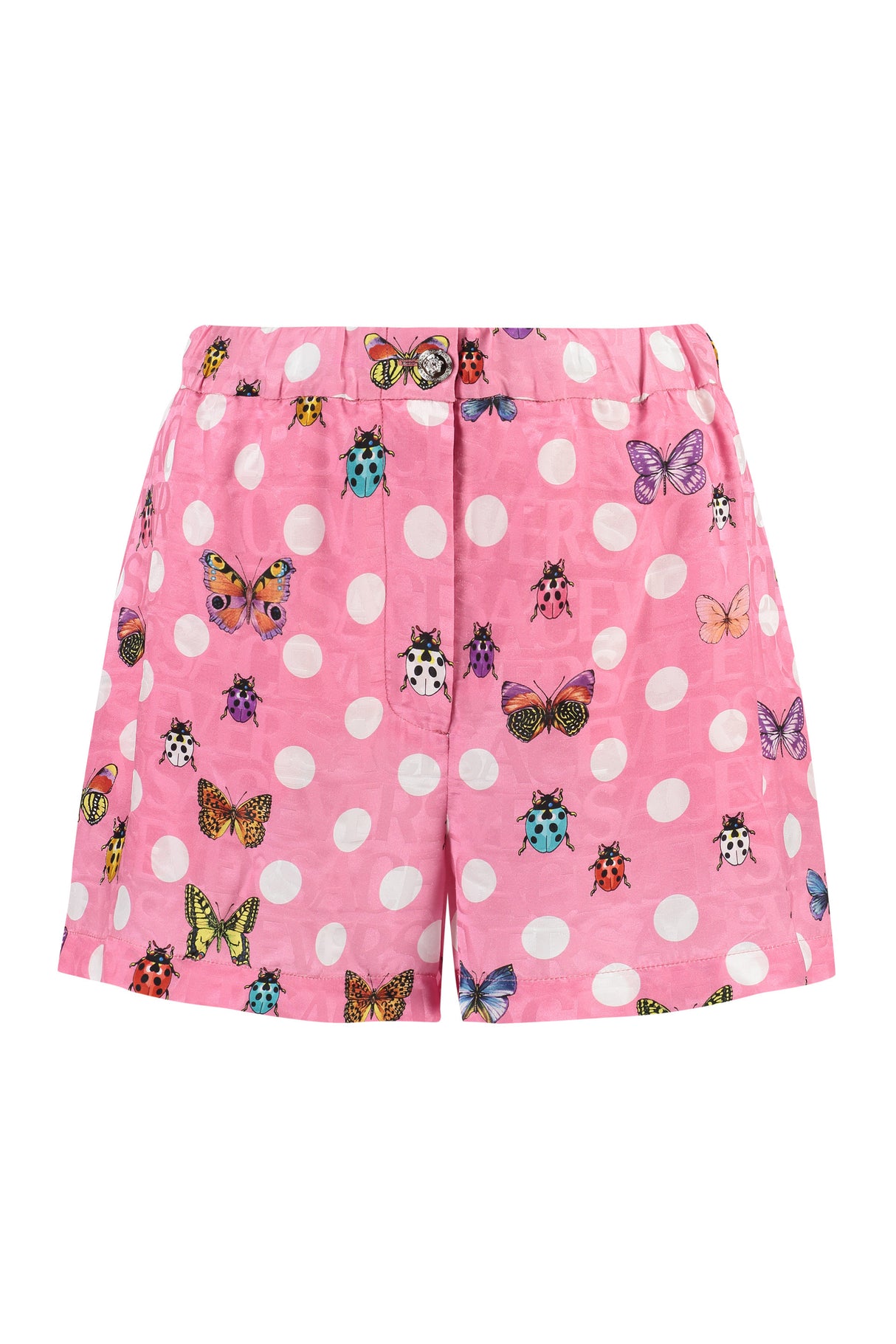 VERSACE Heritage Butterfly & Ladybug Silk Blend Mini Shorts