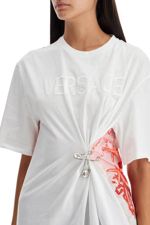 VERSACE バロックシー柄セーフティピンTシャツ - オーバーサイズフィット