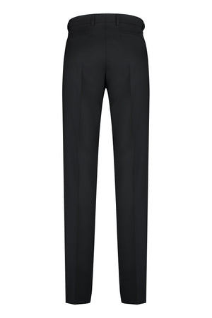 VERSACE Men's Black Virgin Wool Trousers for FW23