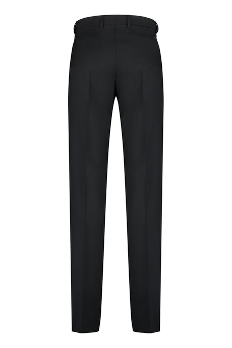 VERSACE Men's Black Virgin Wool Trousers for FW23