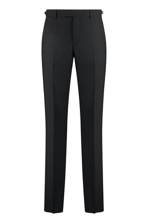 VERSACE Men's Black Virgin Wool Trousers for FW23