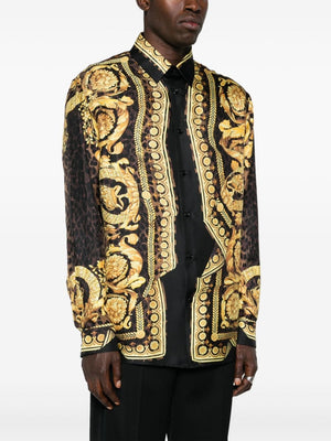 VERSACE バロック柄シルクシャツ