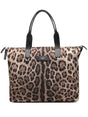 DOLCE & GABBANA Leopard Print Nylon Adamo Shopper - 40 x 35 x 13 cm