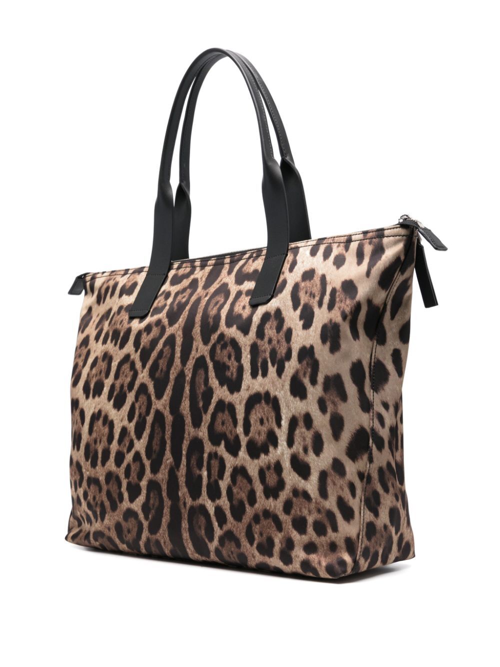 DOLCE & GABBANA Leopard Print Nylon Adamo Shopper - 40 x 35 x 13 cm