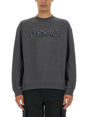 VERSACE Regular Fit Sweatshirt with Crocodile Logo - Size L