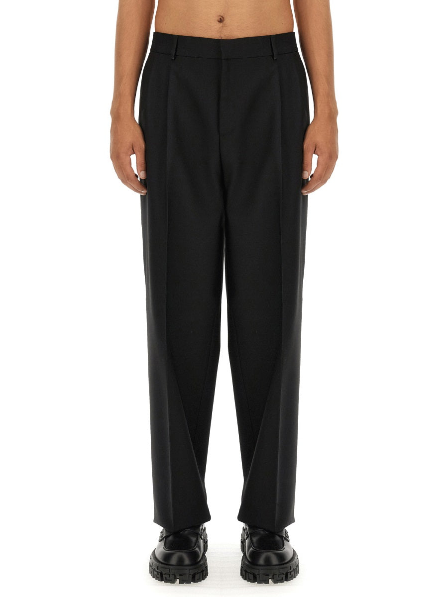 VERSACE Wide Leg Virgin Wool Pants - Size L