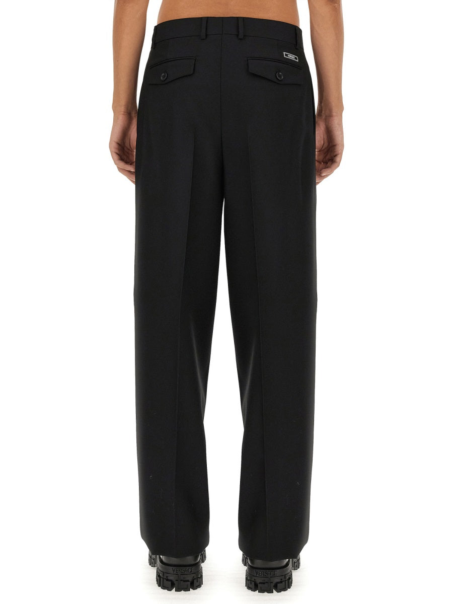 VERSACE Wide Leg Virgin Wool Pants - Size L