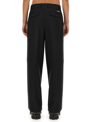 VERSACE Wide Leg Virgin Wool Pants - Size L