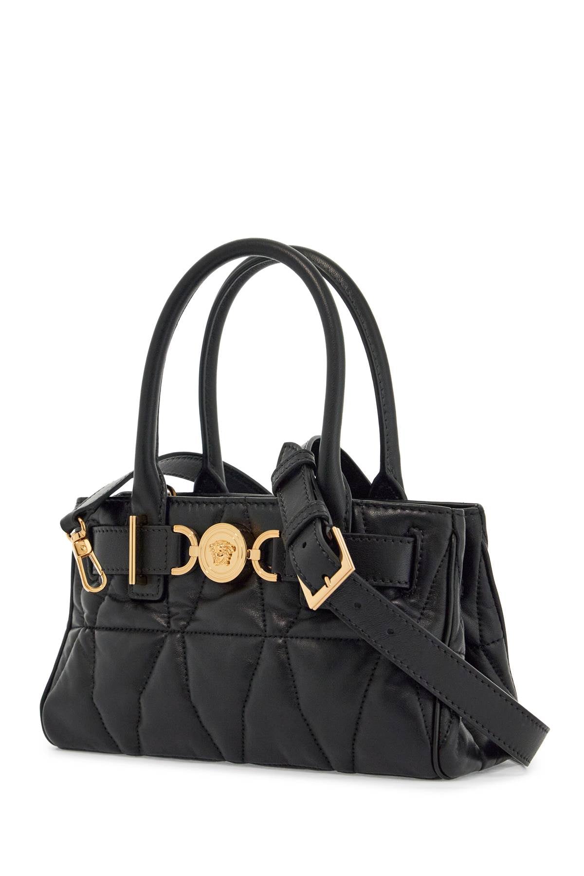 VERSACE Quilted Medusa Handbag with Adjustable Strap