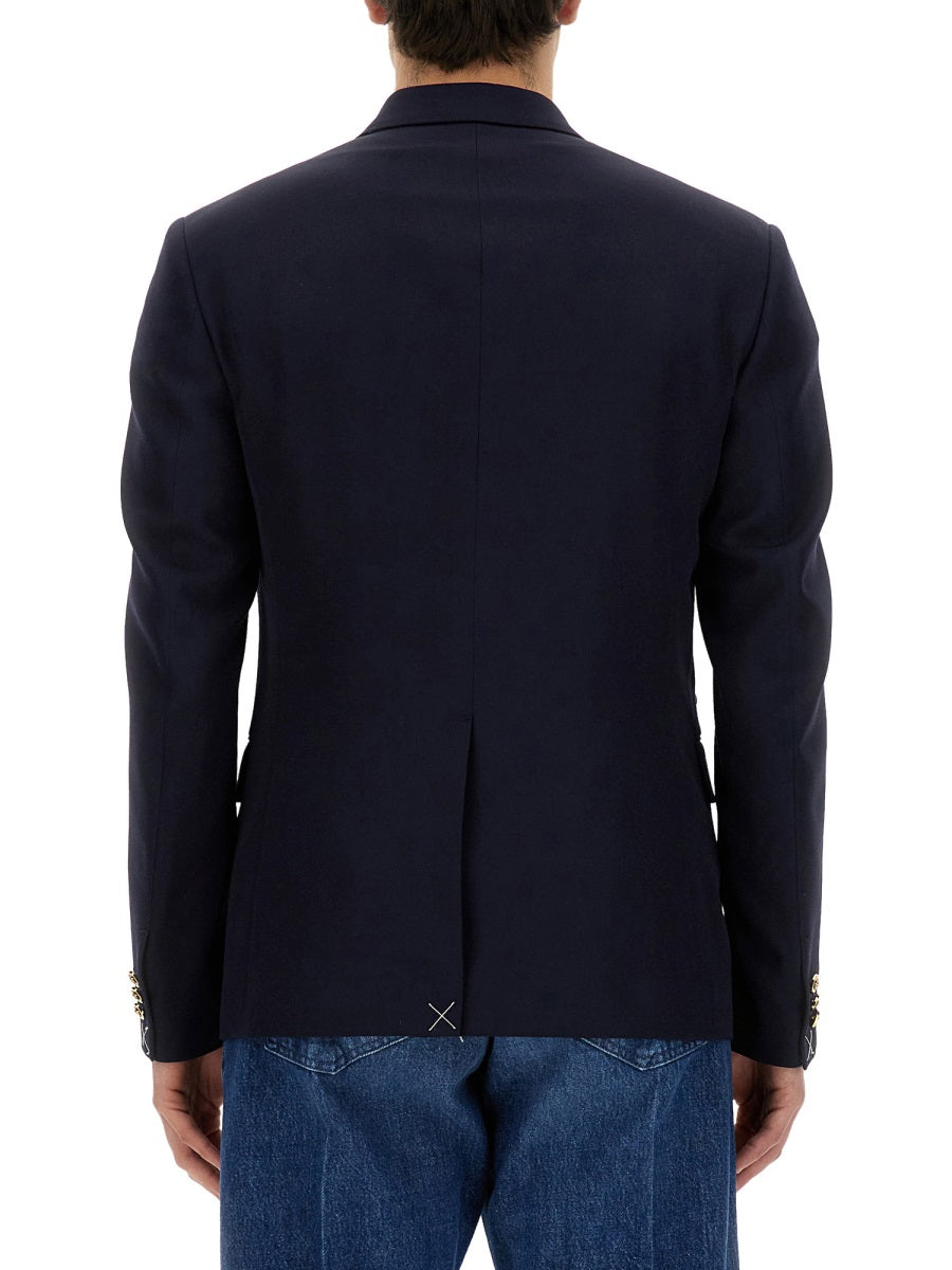 VERSACE Double-Breasted Wool Jacket - Size 48