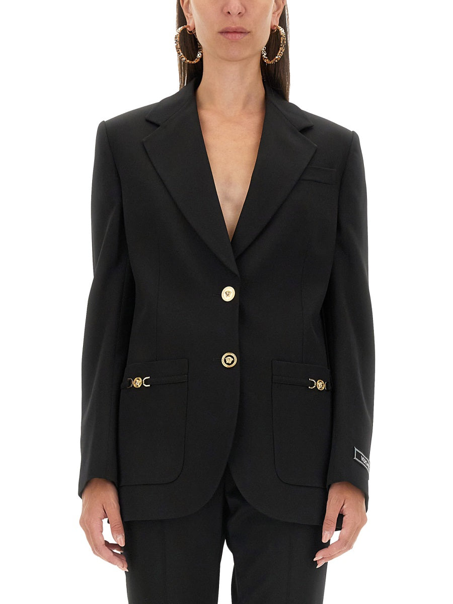 VERSACE Oversized Single-Breasted Blazer - Size 40