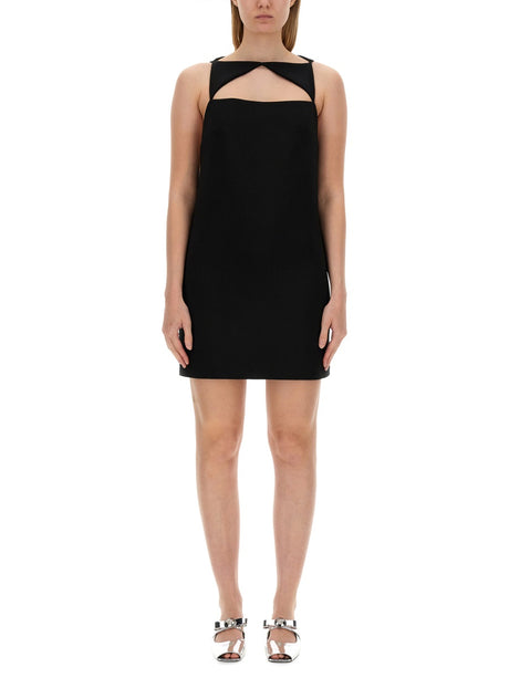 VERSACE Wool Blend Straight Mini Dress with Cut-Out - Size 40 IT