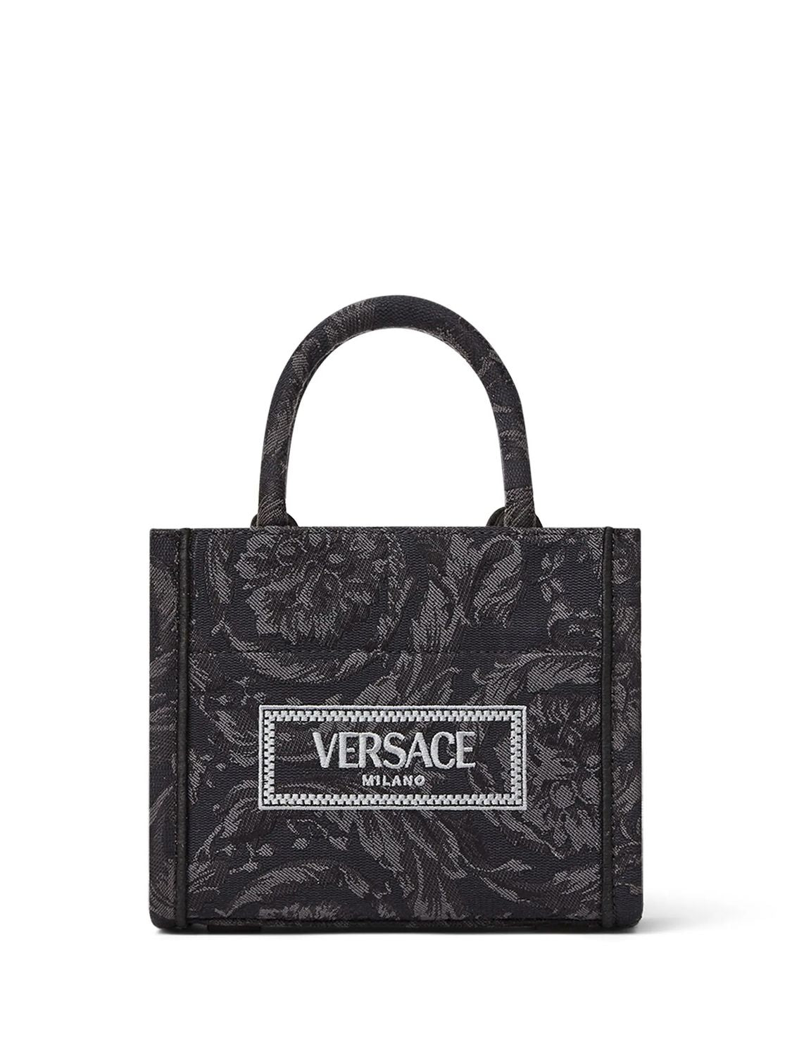 VERSACE Mini Baroque Jacquard Tote Handbag