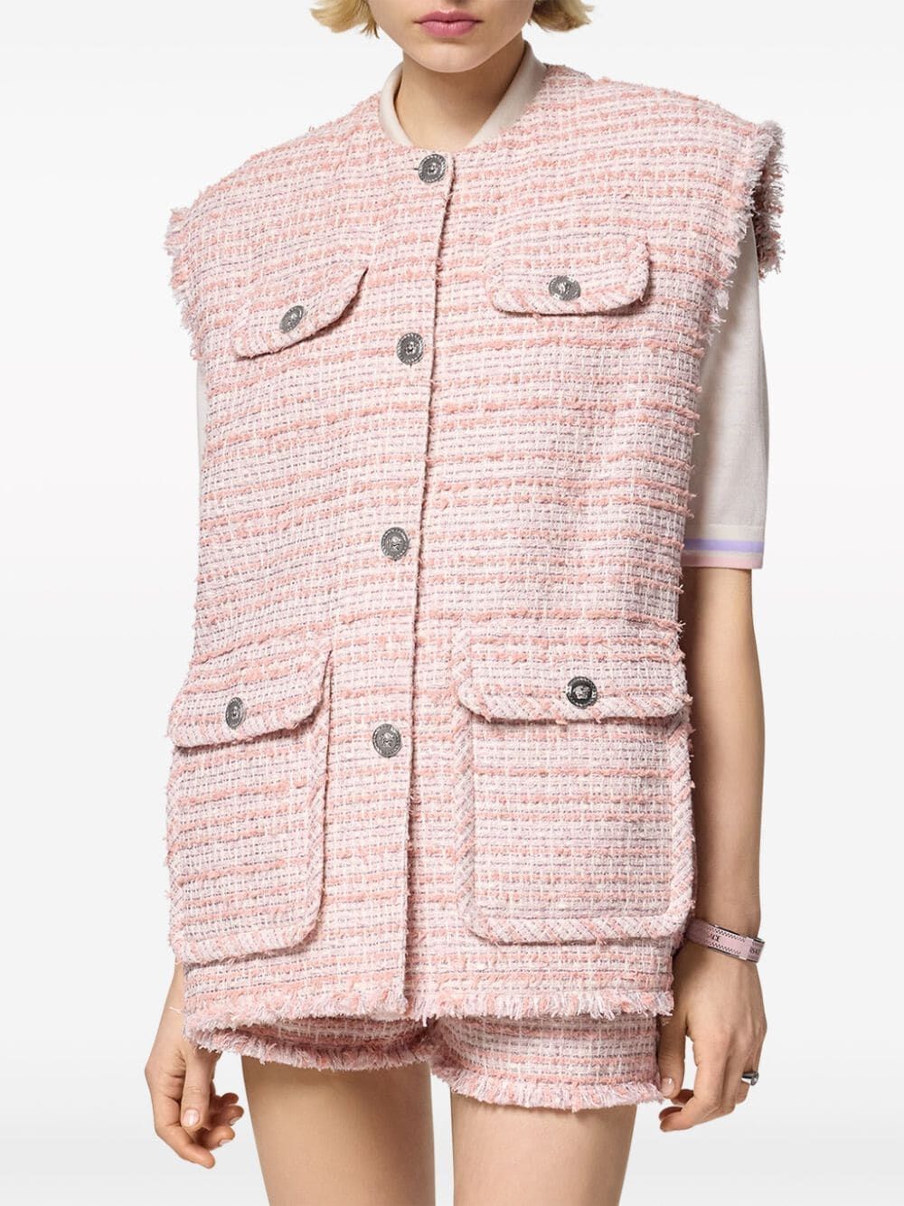 VERSACE Oversize Tweed Vest