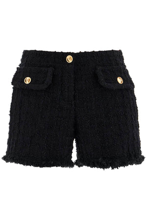 VERSACE Luxury Tweed Mini Shorts with Medusa Buttons