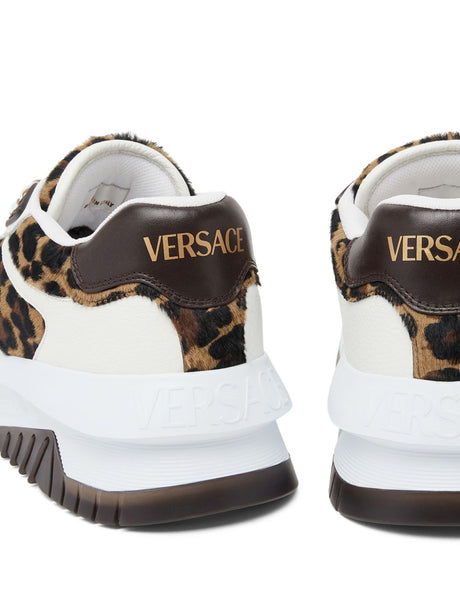 VERSACE Leopard Print Panel Sneakers for Men