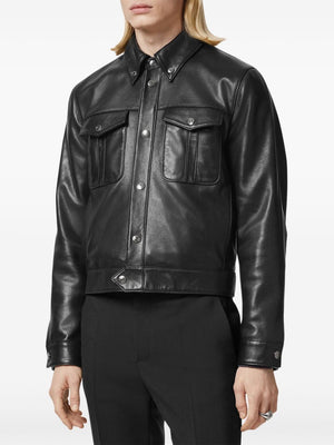 VERSACE Men's Soft Leather Blouson Jacket