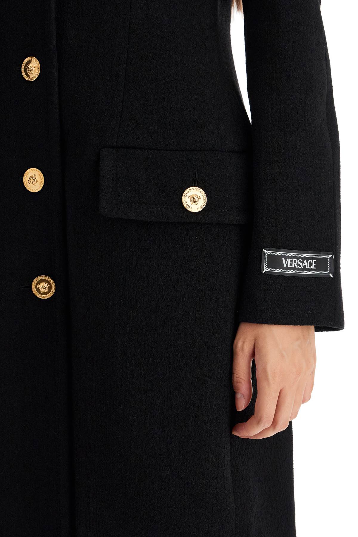 VERSACE Luxury Raglan Crepe Jacket with Medusa Accents