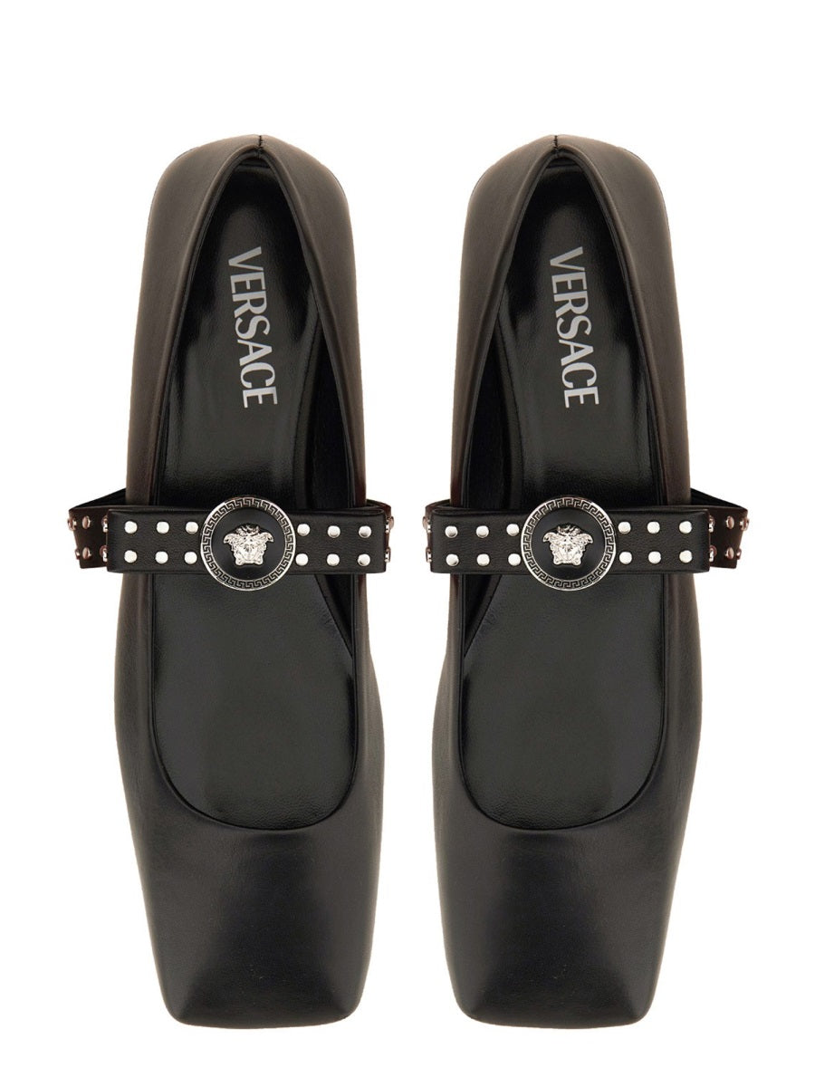 VERSACE Studded Ballerina Sandals