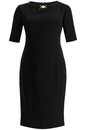 VERSACE Elegant Midi Sheath Dress with Medusa Emblem