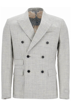 VERSACE Luxurious Double-Breasted Wool Blend Blazer