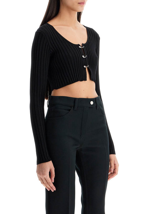 VERSACE Mini Cropped Safety Pin Cardigan