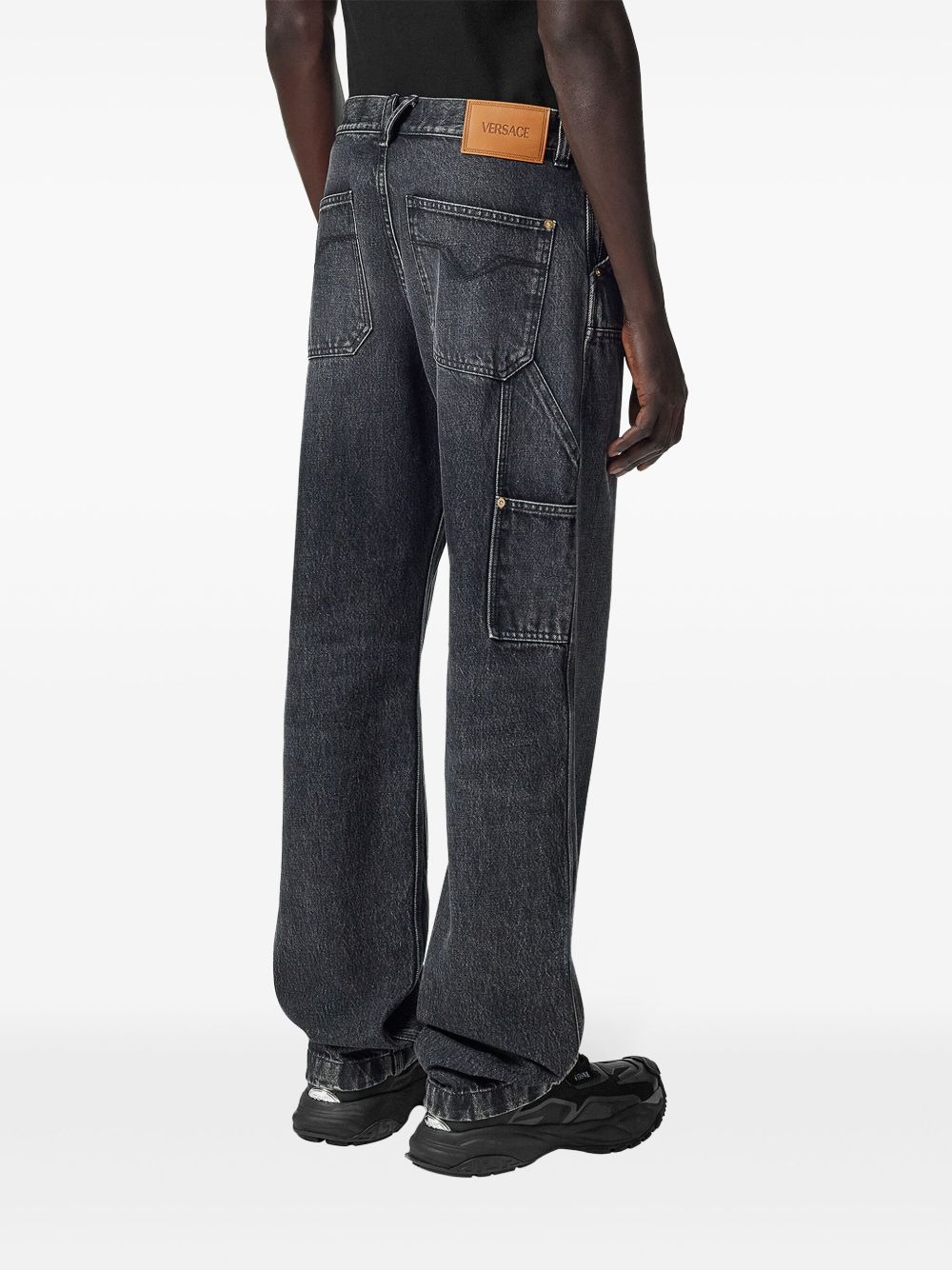 VERSACE Cotton Patchwork Denim Jeans for Men