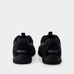 VERSACE Men's Premium Suede and Leather Sneakers