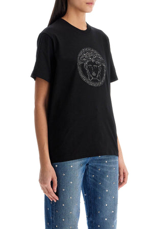 VERSACE Embroidered Medusa Relaxed Fit T-Shirt - Size 38