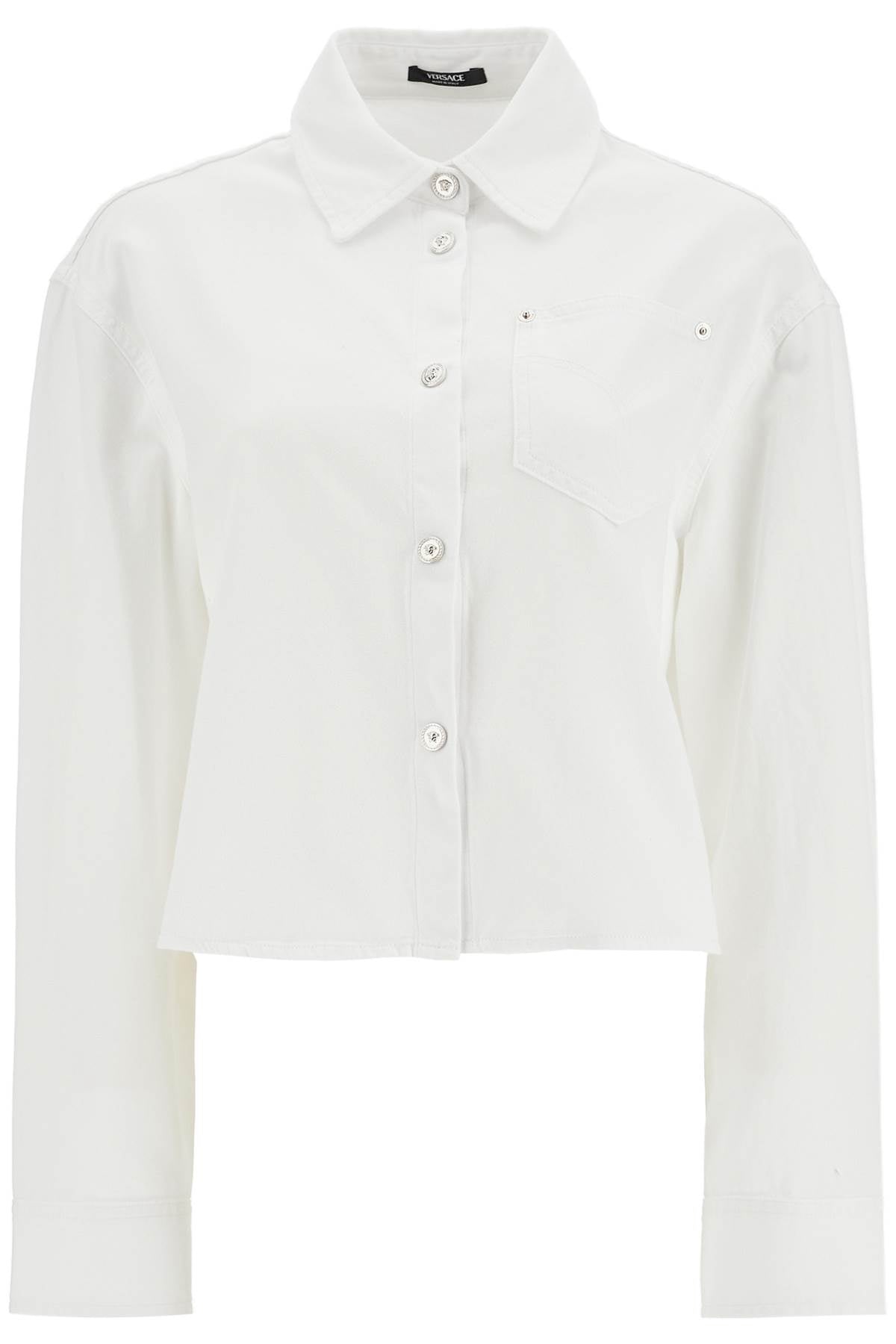 VERSACE Chic Short Boxy Shirt in Pure Cotton - Size IT 38