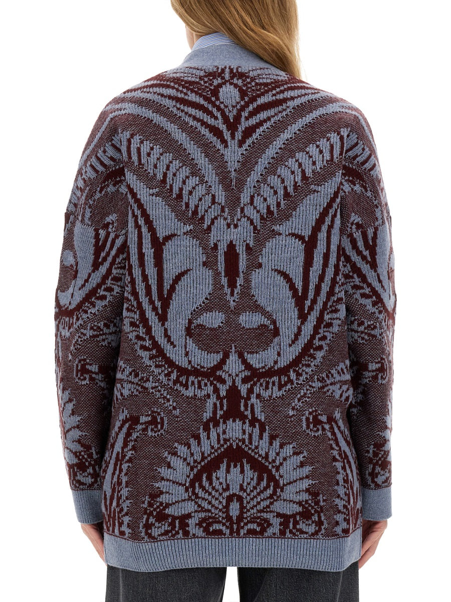 ETRO Oversized Jacquard Wool Cardigan - Size 40 IT