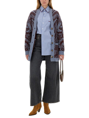 ETRO Oversized Jacquard Wool Cardigan - Size 40 IT