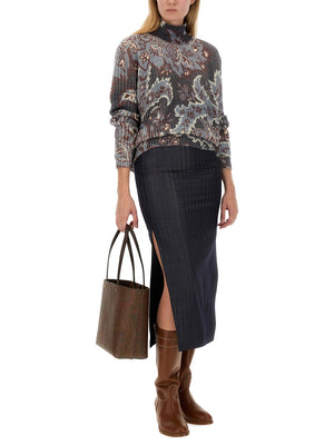 ETRO Wool Blend Pencil Skirt - Regular Fit, Size 40