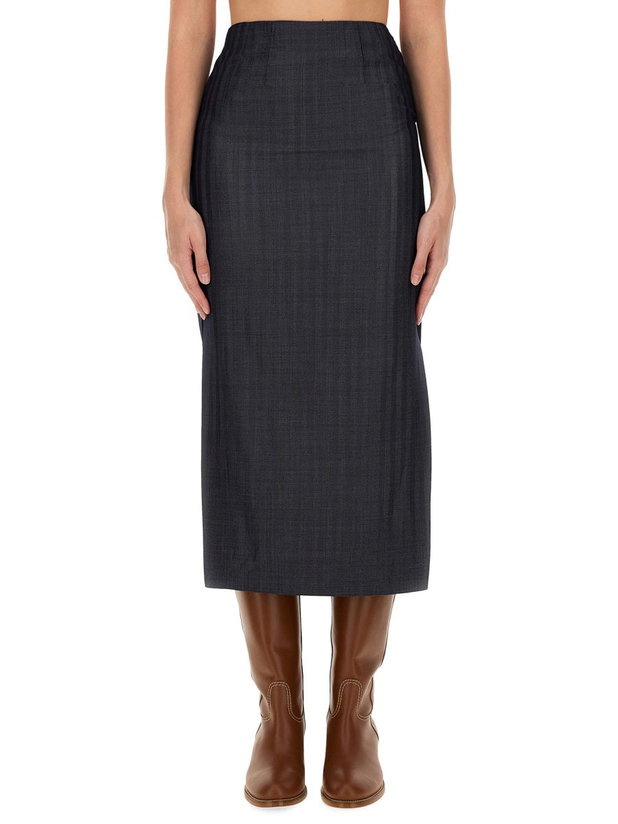 ETRO Wool Blend Pencil Skirt - Regular Fit, Size 40