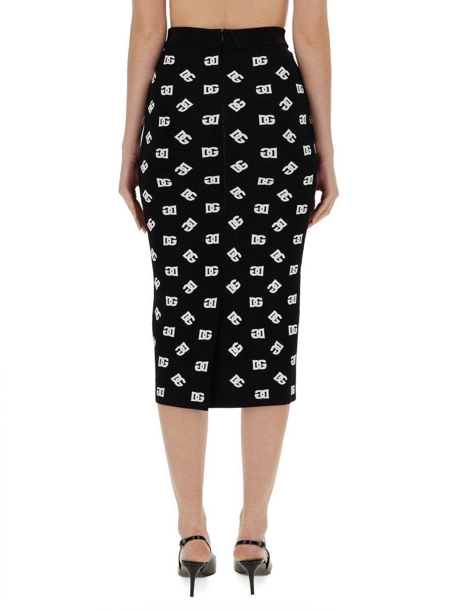 DOLCE & GABBANA Slim Fit Jacquard Pencil Skirt