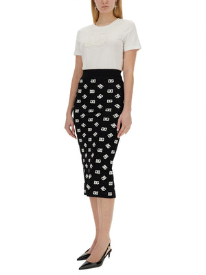 DOLCE & GABBANA Slim Fit Jacquard Pencil Skirt