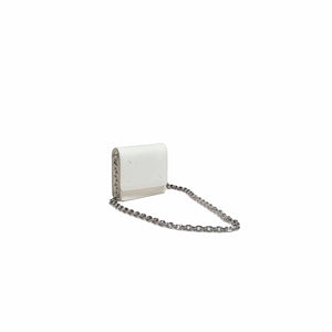 Maison Margiela Mini Hammered-Effect Cowhide Leather Wallet with Chain Strap